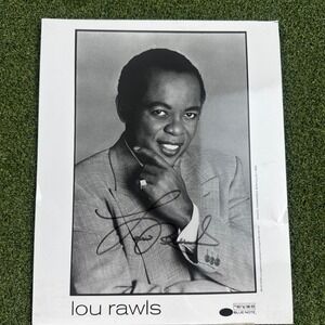 Lou Rawls Blue Note Signed‎ Autograph Promo Photo Print 12x12 B&W Jazz